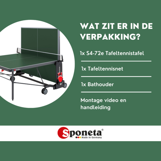 Sponeta S4-72e Tafeltennistafel outdoor groen expertline